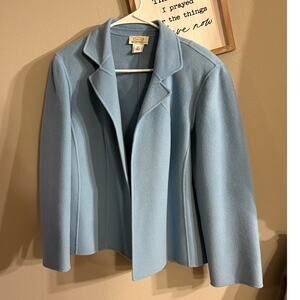 Talbots Woman’s Petite Powder Blue 100% Wool Jacket Size 16W